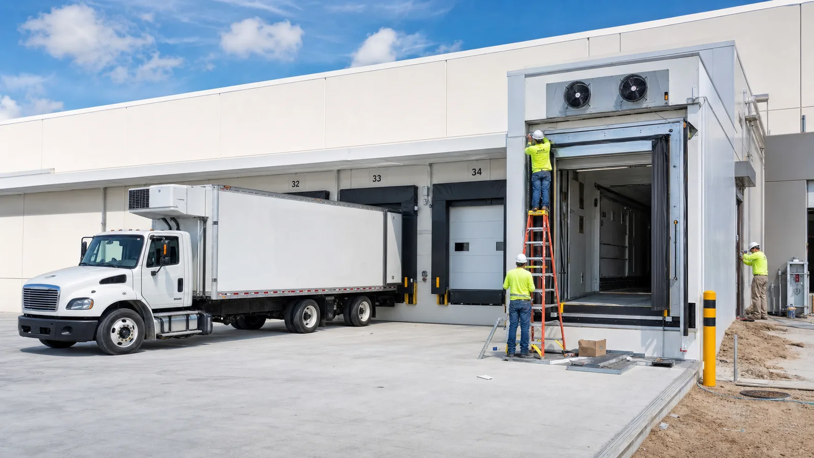 Photorealistic cold storage loading dock design in Florida Photorealistic cold storage loading dock design in Florida
